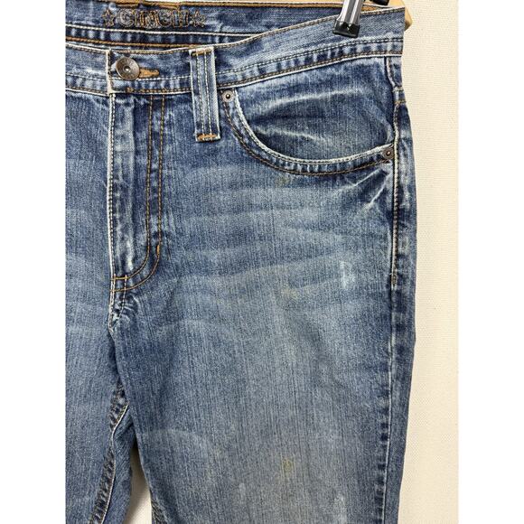 Cinch Men's Denim Jeans Sz 33x36 (34) Distressed Grunge Work Cowboy Straight Leg - Picture 5 of 16
